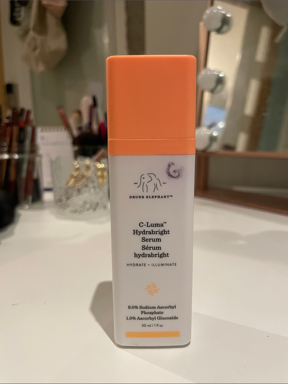 Drunk Elephant C-Luma Hydrabrigh t Serum — Orange/White